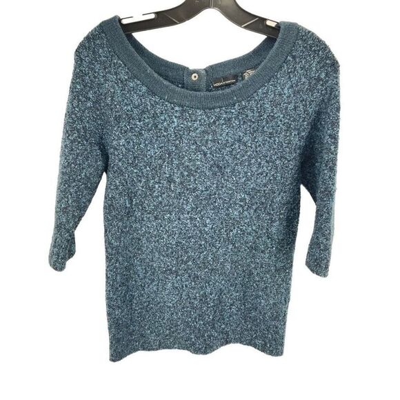 Moda International Womens Half Sleeve Sweater Acrylic Wool Navy Blue Size Large - Picture 8 of 9